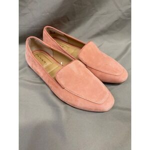 Tahari Tacey Pink Suede Square Toe Loafer Flats Women's Shoes 8M
